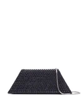 Amina Muaddi Superamini Yigit studded denim clutch 19908438