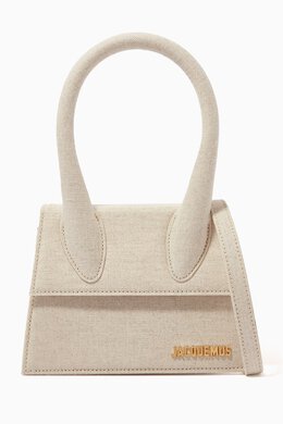 Jacquemus Le Chiquito Moyen Signature Bag in Linen 215605053_7762