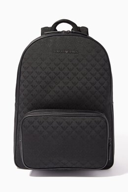 Emporio Armani EA Monogram Backpack in Nylon Jacquard 214466007_245