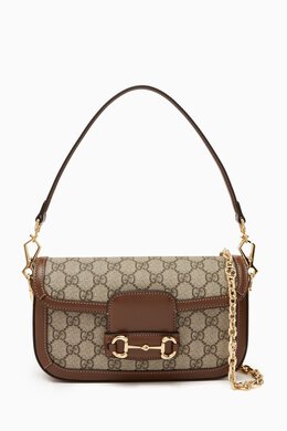 Gucci Small 1955 Horsebit Shoulder Bag in Supreme Canvas 215913997_15