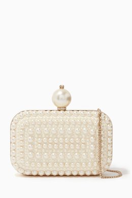Jimmy Choo Cloud Pearl-embellished Clutch Bag in Suede 214612670_26