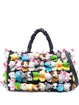 La Milanesa Large Toys-appliqué cotton tote bag 20889771