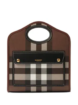 Burberry mini checkered leather tote bag 20452282