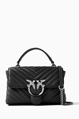 Pinko Mini Love Lady Puff Top Handle Bag in Chevron Leather 216497675_13