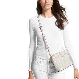 Сумка Michael Kors Jet Set Travel, белый/розовый 35f1gtvc6b | pwd blsh mlt