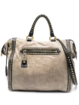 Prada 2010s stud-embellished zipped two-way bag 20743247