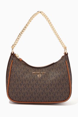 Michael Kors Small Jet Set Charm Shoulder Bag in Logo Canvas 214990635_15