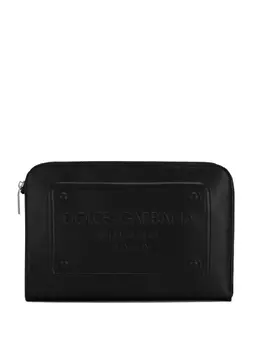 Dolce & Gabbana raised-logo leather clutch 20043881