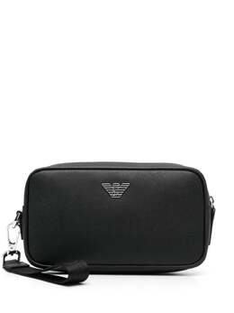 Emporio Armani Eagle-plaque zipped wash bag 20958441