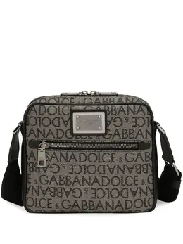 Dolce & Gabbana logo-print jacquard zipped shoulder bag 20043879