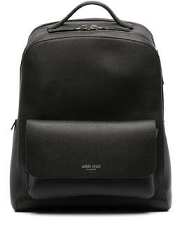 Giorgio Armani logo-stamp leather backpack 20945641