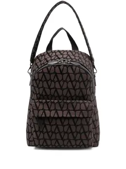Valentino Garavani Toile Iconographe leather-trim backpack 20905047