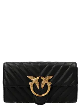 Pinko-Love Bag One Wallet Chevron Portafogli Nero-Donna 46804583940436