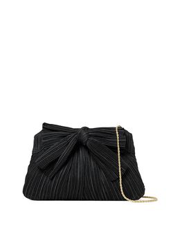 Маленький плиссированный клатч Rayne с бантом Loeffler Randall 4607288 | black/silver