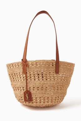 Saint Laurent Small Tote Panier Bag in Raffia 216574369_26