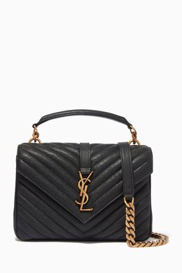 Saint Laurent Medium College Chain Quilted Shoulder Bag in Leather 215890933_13
