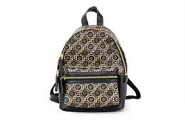 Marc Jacobs Signet Mini Black Logo Printed Leather Shoulder Backpack Bookbag 4848