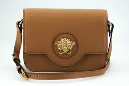 Versace Brown Calf Leather Shoulder Bag 8054712727535
