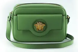 Versace Mint Green Calf Leather Camera Shoulder Bag 8054712655579