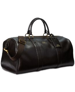 Мужская спортивная сумка из гладкой кожи Polo Ralph Lauren 12202109 | dark brown