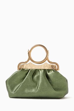 Okhtein Bangle Clutch Bag in Metallic Leather 216635646_192