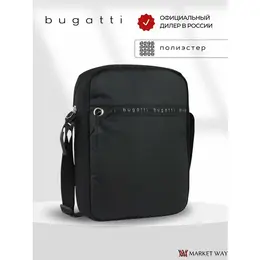 Сумка мессенджер Bugatti, фактура зернистая, гладкая, черный 102401614226