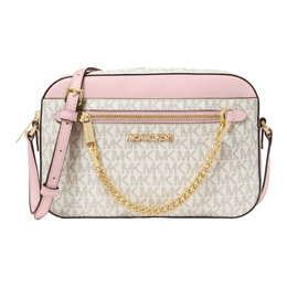 Сумка Michael Kors Jet Set Large Logo Crossbody, белый/розовый 35s1gttc9b | pwd blsh mlt
