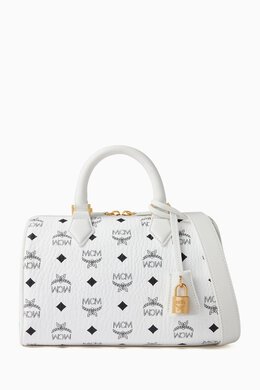MCM Small Boston Bag in Visetos Canvas 216738150_26