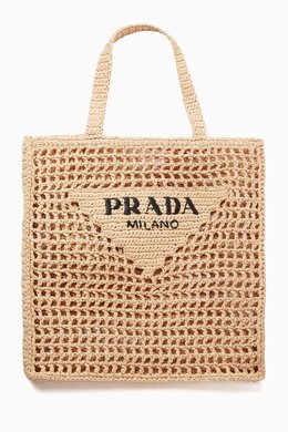 Prada Logo Crochet Tote Bag 216752146_179