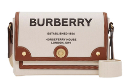 Женская сумка через плечо Burberry Note хлопковая, бежево-коричневый 80302491