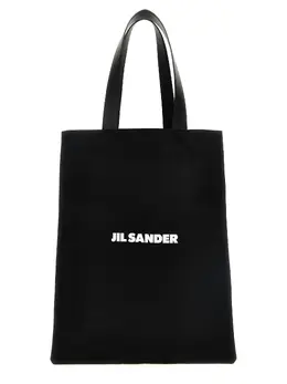 Jil Sander-Flat Shopper Tote Nero-Donna 47300001038676