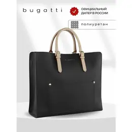 Сумка шоппер Bugatti, фактура зернистая, гладкая, темно-коричневый 103714128624