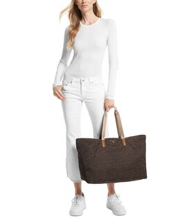 Большая компактная дорожная сумка с логотипом Jet Set Travel Michael Kors 14997823 | brown/acorn