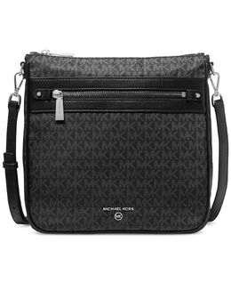 Сумка через плечо с подвеской и логотипом Jet Set, маленький размер North South Michael Kors 15226429 | black/silver