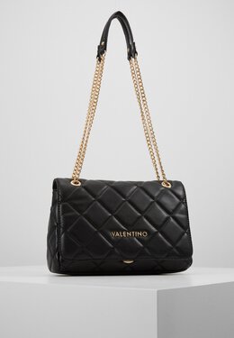 Сумка на плечо Valentino стеганая с золотой фурнитурой на ручках-цепочках, черный 5va51h0a0-q11 | nero