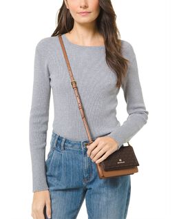 Сумка-подвеска для телефона с логотипом Jet Set через плечо Michael Kors 12089744 | brown/acorn/gold