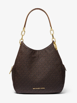 Большая сумка на плечо Lillie с логотипом Michael Kors 30t9g0le3b | brn/acorn