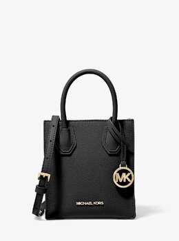 Очень маленькая сумка через плечо Mercer из шагреневой кожи Michael Kors, черный 35s1gm9t0l | black
