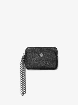Сумка для карточек из сафьяновой кожи среднего размера с цепочкой Michael Kors, черный 35r3stvd6l | black