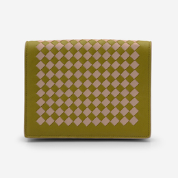 Bottega Veneta Intrecciato Green Leather Crossbody Bag yes