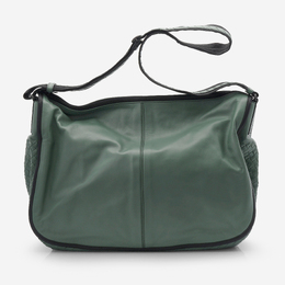 Bottega Veneta Intrecciato Green Leather Messenger Bag yes