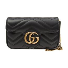 Мини-сумка Gucci GG Marmont Matelasse, черная 476433-dsvrt-1000