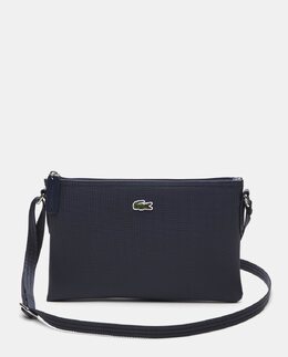 Средняя плоская синяя сумка через плечо на молнии Lacoste, синий 3614036326743 | azul