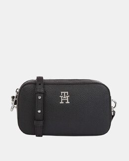 Маленькая черная сумка через плечо с логотипом TH и застежкой-молнией Tommy Hilfiger, черный 8720644643235 | negro
