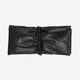 Bottega Veneta Black and Silver Leather Clutch yes