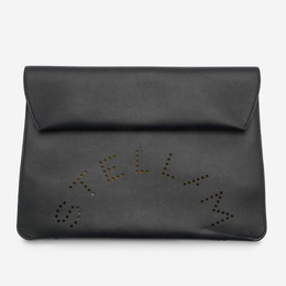 Stella McCartney Logo Vegan Leather Clutch yes