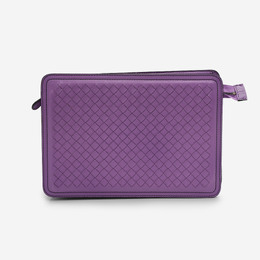Bottega Veneta Intrecciato Purple Leather Clutch yes