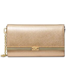 Большой кожаный клатч East West Michael Kors, золото 17072738 | pale gold