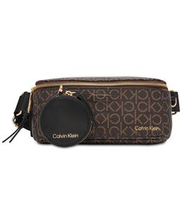 Поясная сумка-трансформер Millie Signature с отделением для монет на молнии Calvin Klein, цвет Brown Khaki/Black 16381850 | brown khaki/black