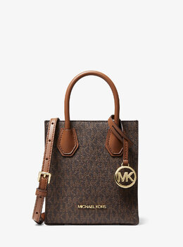 Очень маленькая кожаная сумка через плечо Mercer с логотипом Michael Kors, коричневый 35t1gm9c0i | brown